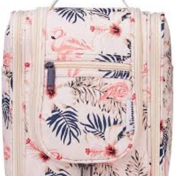 Flamingo hanging travel toiletry bag, - Picture 3 of 3